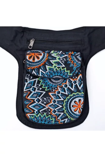 övtáska, hímzett, mandala, virág, mintás, pamut, textil, táska, színes, fekete, piros, kék, narancs, kiwi, zöld, lila, kiegészítő, trend. női, egyedi, divat