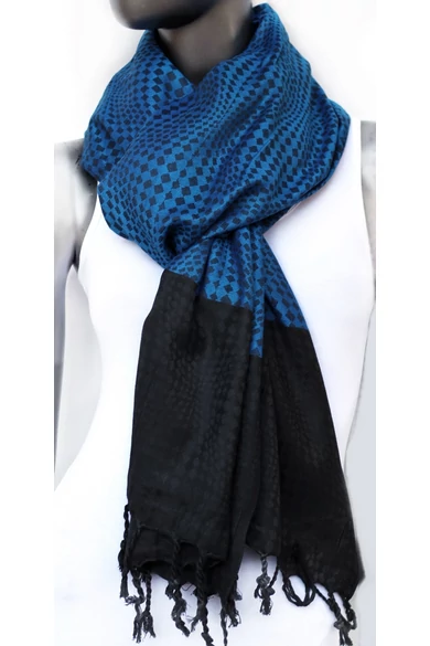 nagy, sálkendő, pashmina, gyapjú, selyem, sál, poncsó, színes, kék, fekete, mintás, Nepál