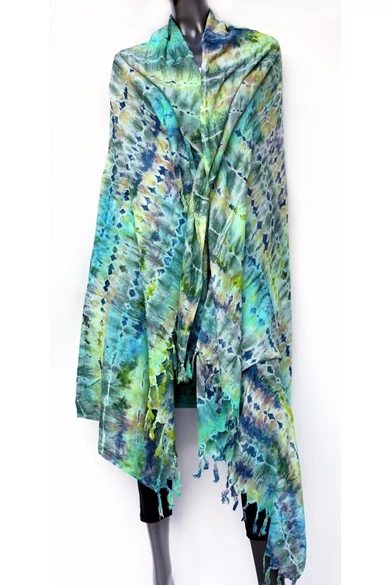 nagy, sarong, kendő, batikolt, viszkóz, színes, narancs, sárga, pink, lila, barna, kék, zöld, pink, bordó, bézs, piros, mintás, India