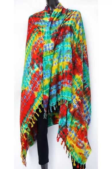 nagy, sarong, kendő, batikolt, viszkóz, színes, narancs, sárga, pink, lila, barna, kék, zöld, pink, bordó, bézs, piros, mintás, India