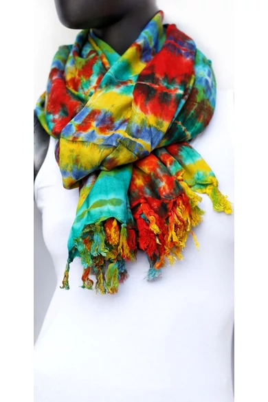 nagy, sarong, kendő, batikolt, viszkóz, színes, narancs, sárga, pink, lila, barna, kék, zöld, pink, bordó, bézs, piros, mintás, India