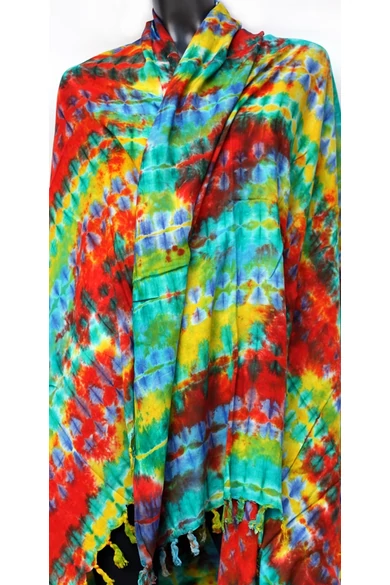 nagy, sarong, kendő, batikolt, viszkóz, színes, narancs, sárga, pink, lila, barna, kék, zöld, pink, bordó, bézs, piros, mintás, India