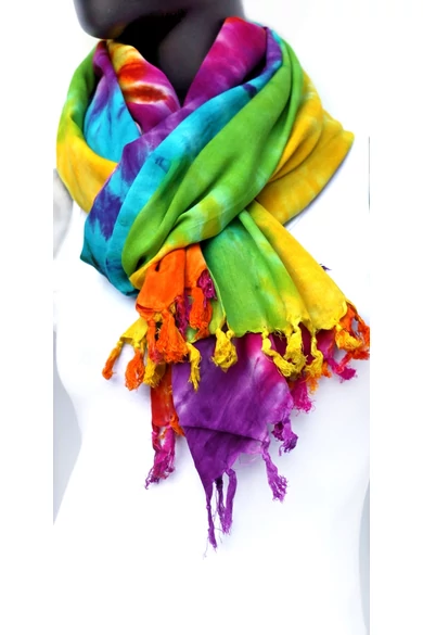 nagy, sarong, kendő, batikolt, viszkóz, színes, narancs, sárga, pink, lila, barna, kék, zöld, pink, bordó, bézs, piros, mintás, India