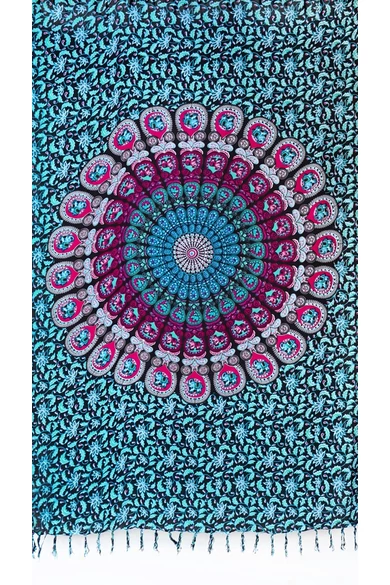 nagy, sarong, kendő, levél, mandala, elefánt, mintás, viszkóz, színes, narancs, sárga, pink, lila, barna, kék, zöld, pink, bordó, bézs, piros, mintás, India