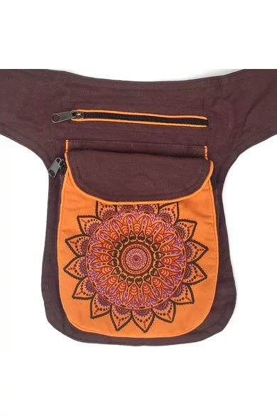 övtáska, mandala, virágos, mintás, pamut, textil, táska, színes, fekete, piros, kék, narancs, kiwi, zöld, lila, barna, kiegészítő, trend. női, egyedi, divat