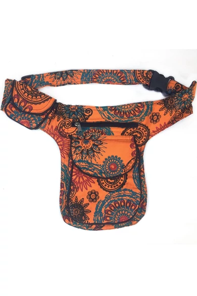 övtáska, mandala, mintás, pamut, textil, táska, színes, barna, piros, zöld, keki, fekete, kék, kiegészítő, trend. női, egyedi, divat