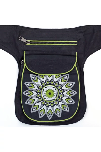 övtáska, mandala, virágos, mintás, pamut, textil, táska, színes, fekete, piros, kék, narancs, kiwi, zöld, lila, kiegészítő, trend. női, egyedi, divat