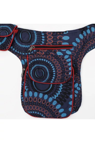 övtáska, mandala, mintás, pamut, textil, táska, színes, barna, piros, zöld, keki, fekete, kék, kiegészítő, trend. női, egyedi, divat