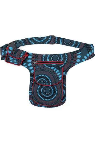 övtáska, mandala, mintás, pamut, textil, táska, színes, barna, piros, zöld, keki, fekete, kék, kiegészítő, trend. női, egyedi, divat