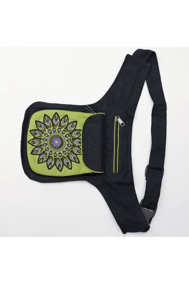 övtáska, mandala, virágos, mintás, pamut, textil, táska, színes, fekete, piros, kék, narancs, kiwi, zöld, lila, kiegészítő, trend. női, egyedi, divat