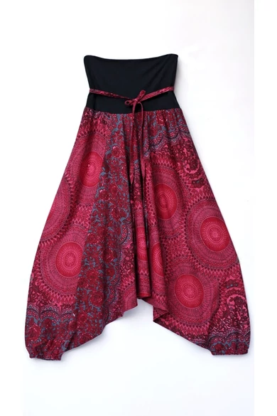 bő, pamut, nadrág, aladdin, hárem, ejtett, ülepű, bordó, türkiz, szürke, színes, mandala, mintás, lezser, női divat, trend, bohém, elegáns, egyedi, különleges, szellős, kényelmes, Nepál