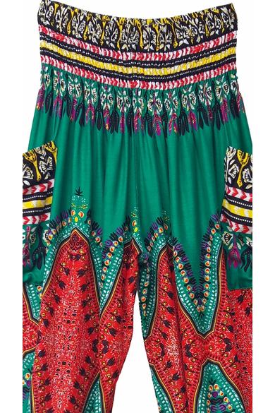 bőszárú, zsebes, jázmin, nadrág, gumis, derekú, zöld, piros, színes, kör, mintás, viszkóz, pamut, lezser, női divat, trend, bohém, elegáns, egyedi, különleges, szellős, kényelmes