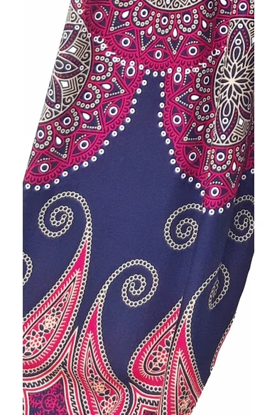 bőszárú, zsebes, jázmin, nadrág, gumis, derekú, kék, pink, színes, levél, mandala, mintás, viszkóz, pamut, lezser, női divat, trend, bohém, elegáns, egyedi, különleges, szellős, kényelmes