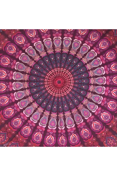 pamut, vászon, lila, narancs, padlizsán, zöld, jógalepedő, strandlepedő, ágytakaró, faltakaró,  asztalterítő, keleti, mandala, mintás, lakástextil, otthon, keleti kultúra, trend
