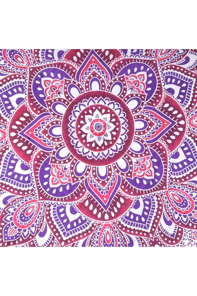 pamut, vászon, lila, pink, fehér, jógalepedő, strandlepedő, ágytakaró, faltakaró,  asztalterítő, keleti, mandala, mintás, lakástextil, otthon, keleti kultúra, trend