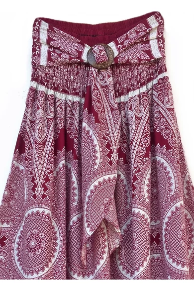 hosszú, vintage, szoknya, megkötővel, thai, bordó, fehér, csipke, mintás, trend, női, divat, egyedi, bohém