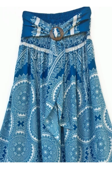 hosszú, vintage, szoknya, megkötővel, thai, kék, fehér, csipke, mintás, trend, női, divat, egyedi, bohém